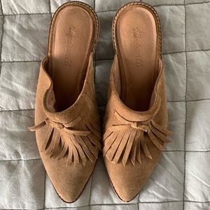 Madewell Tan Suede Heeled Mules